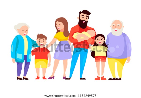 Happy Family Vector Cartoon Illustration Stock Vector (Royalty Free ...