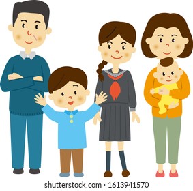 Happy family. Vector data without background.