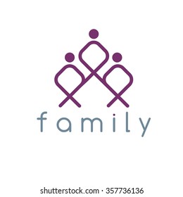 happy family vector design template