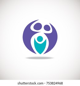 Plantilla de diseño de vector de familia feliz. Elemento de logotipo para su empresa