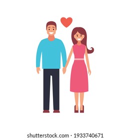 Guy Girl Holding Hands Valentines Day Stock Vector (Royalty Free ...