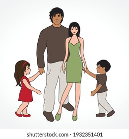 happy family, vector graphic design element