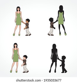 happy family, vector graphic design element