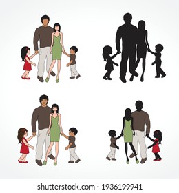 happy family, vector graphic design element