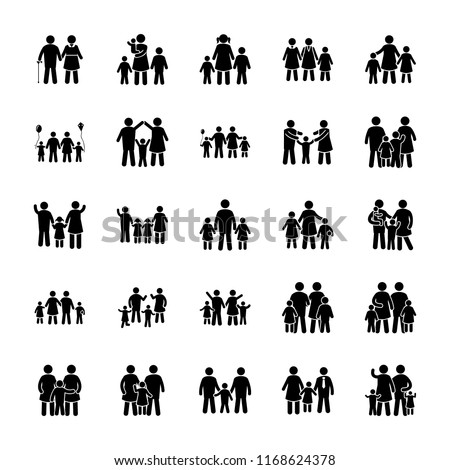 Happy Family Vector Icons Stock Vector (Royalty Free) 1168624378 ...