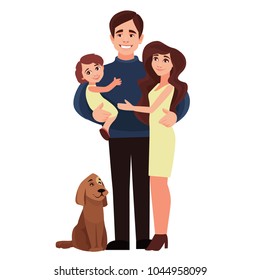 A happy family. Vector illustration.