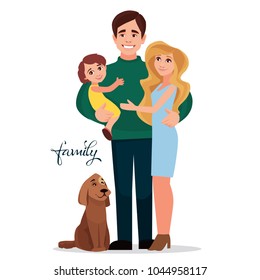 A happy family. Vector illustration.