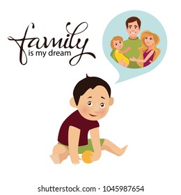 A happy family. Vector illustration.