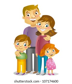 Happy family, vector illustration