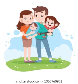 happy family vector illustration