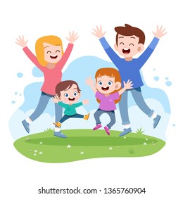 happy family vector illustration