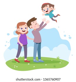 happy family vector illustration