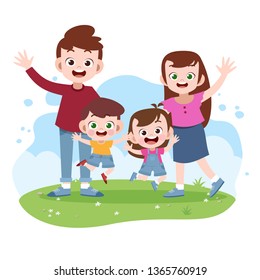 happy family vector illustration