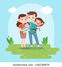 happy family vector illustration