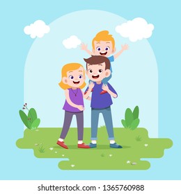 happy family vector illustration