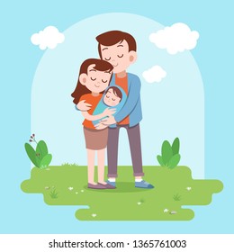 happy family vector illustration