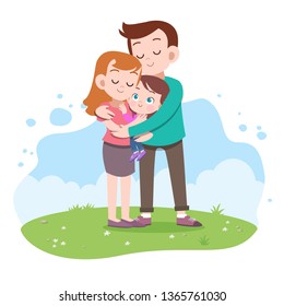 happy family vector illustration