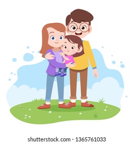 happy family vector illustration