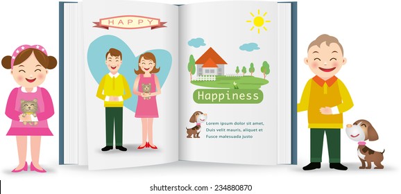 Happy family, vector illustration