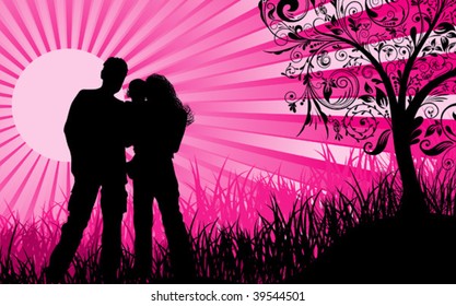 Happy family, vector illustration