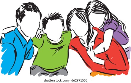 happy family vector illustration