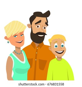 Happy family. Vector illustration in flat style.