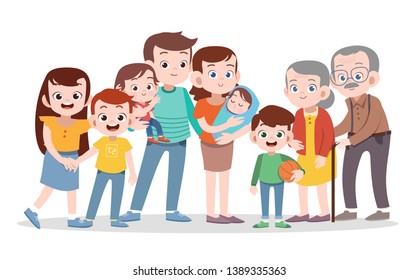 happy family vector illustration isolated