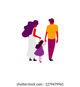 Happy family vector isolated illustration. Flat trendy family illustration - Vector