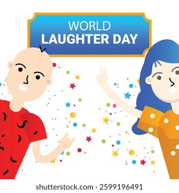 Happy family, world laughter day vector illustration