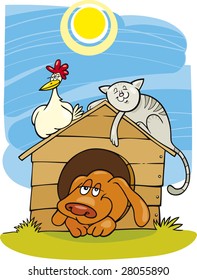 Happy farm animals