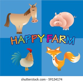 happy farm animals