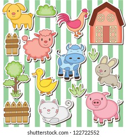 Happy farm animals clip art