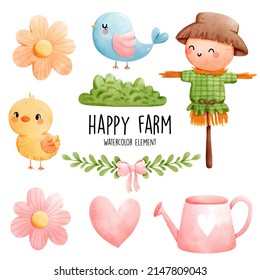 Happy farm. Farm life Vector illustration