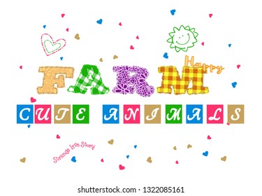 Happy Farm happy farm slogan, textile pattern, illustration and vector.