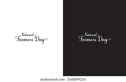 Happy Farmer day kisan diwas 23 december. Vector illustration. isolated on white and black background. EPS 10
