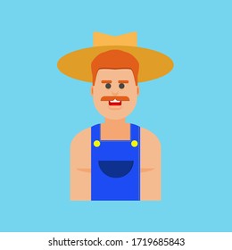 Feliz granjero de diseño plano.