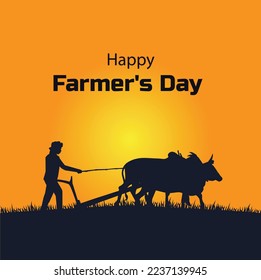 Happy Farmer's Day Kisan Diwas 23 December vector illustration