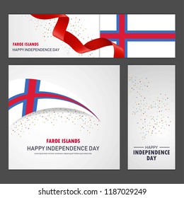 Happy Faroe Islands independence day Banner and Background Set