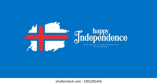 Happy Faroe islands Independence Day Vector Template Design Illustration
