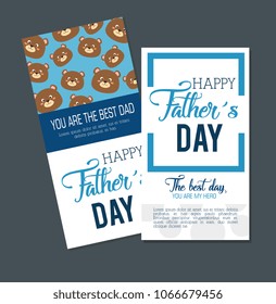 happy fasthers day card with bears