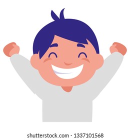 happy fat boy celebrating