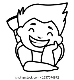 happy fat boy character