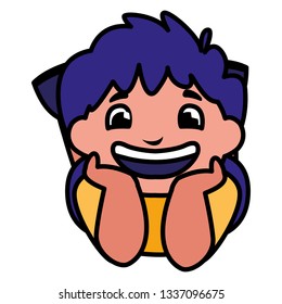 happy fat boy character