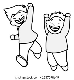 happy fat boys celebrating