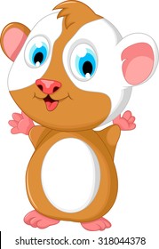 happy fat hamster cartoon posing