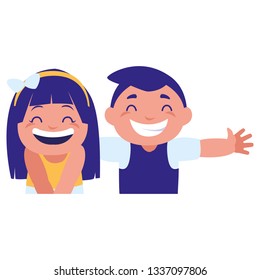 happy fat kids celebrating characters