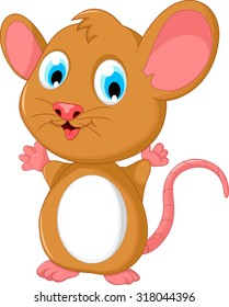 happy fat mouse cartoon posing