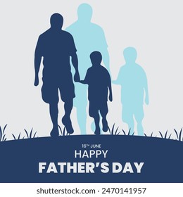 happy father day. 16 jun, father and son love with background, fathers and daughter love. vector and eps file