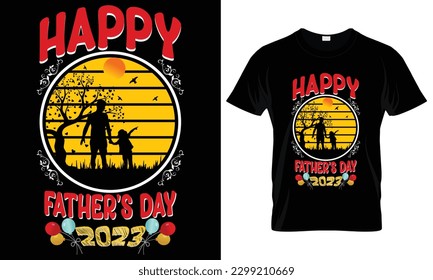 Happy father day 2023, father day t-shirt design template.