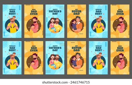 happy father day banner template vector flat design